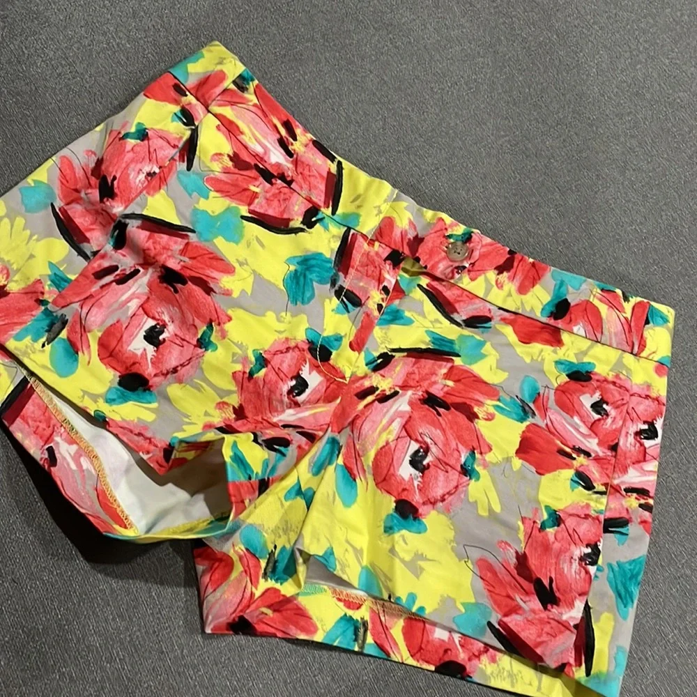 J.Crew Factory Yellow with Red Flower Print throughout